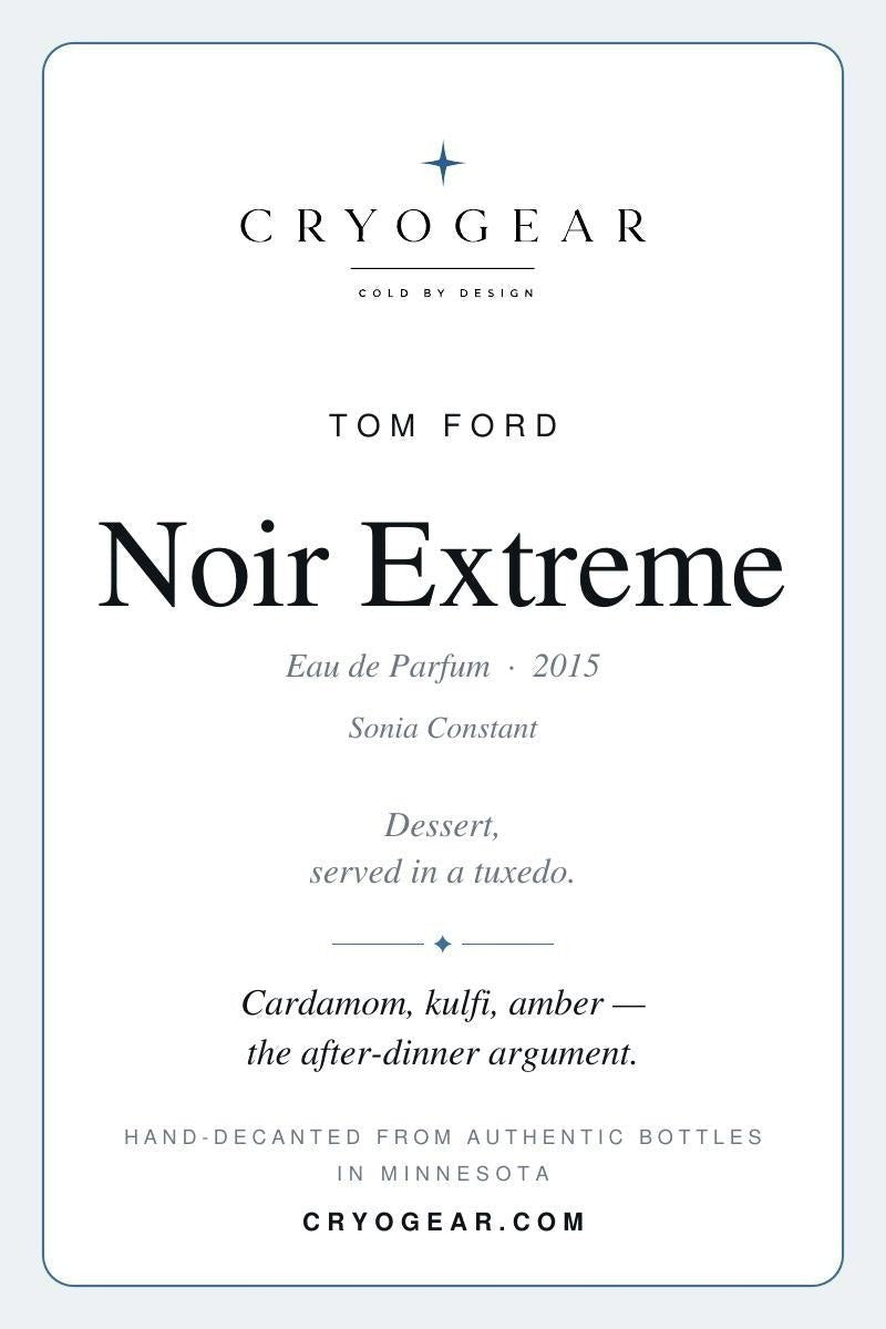 Cryogear scent card — Noir Extreme (front)
