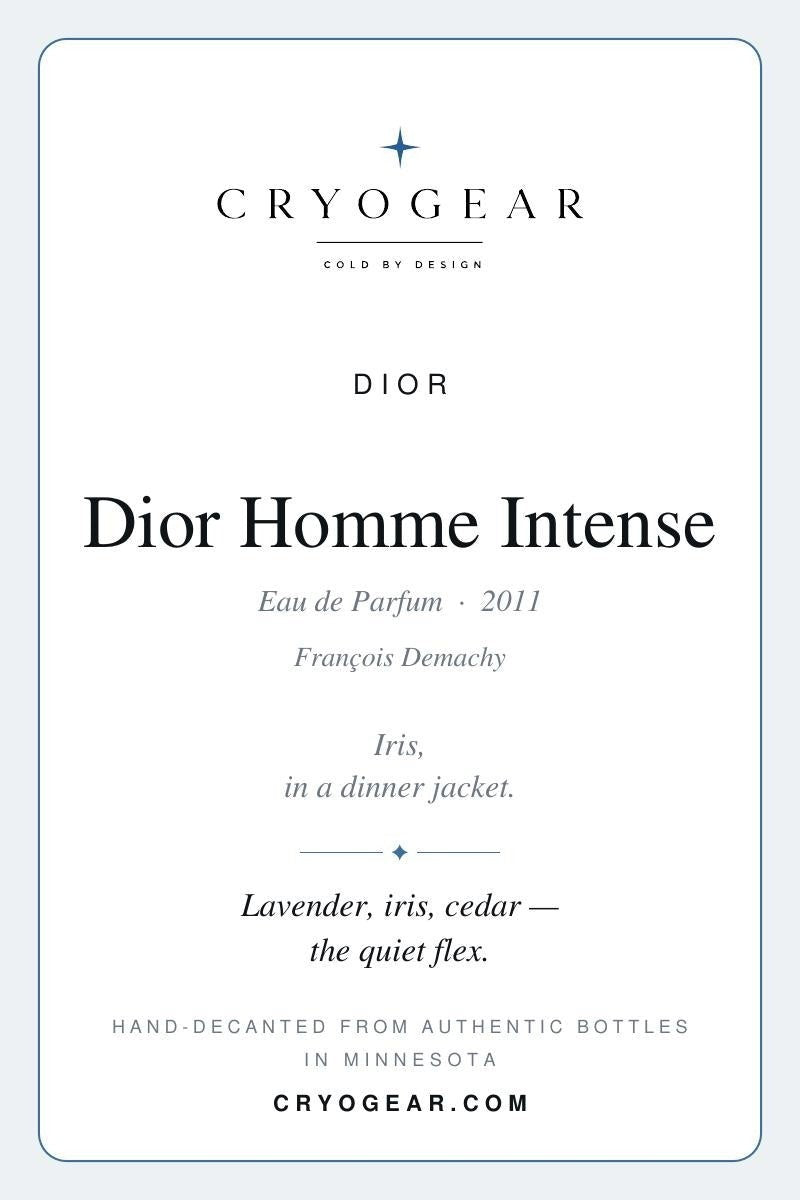 Cryogear scent card — Dior Homme Intense (front)