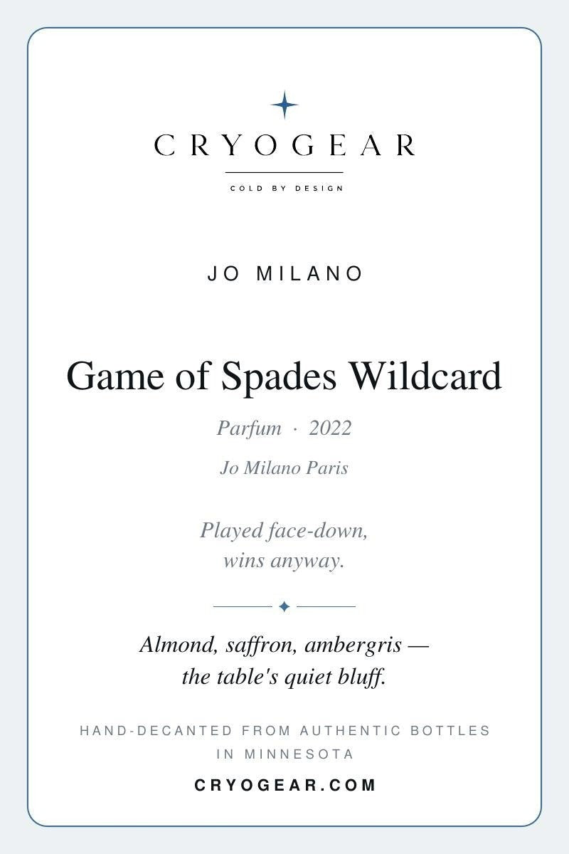 Cryogear scent card — Game of Spades Wildcard (front)