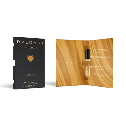 CRYOGEAR Bvlgari Tygar 1.5ml citrus-woody unisex perfume sample with black box and gold display card