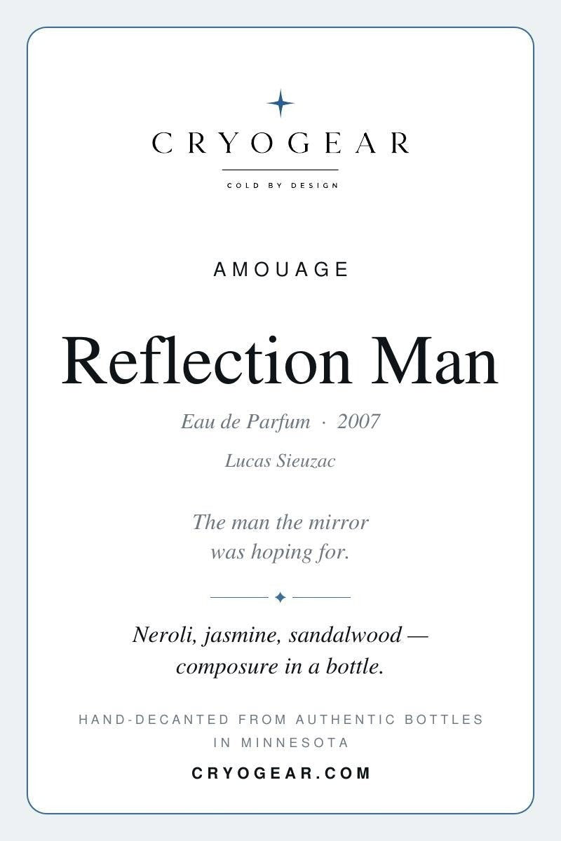 Cryogear scent card — Reflection Man (front)