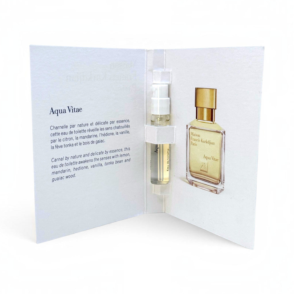 MFK Aqua Vitae genuine sample vial with card