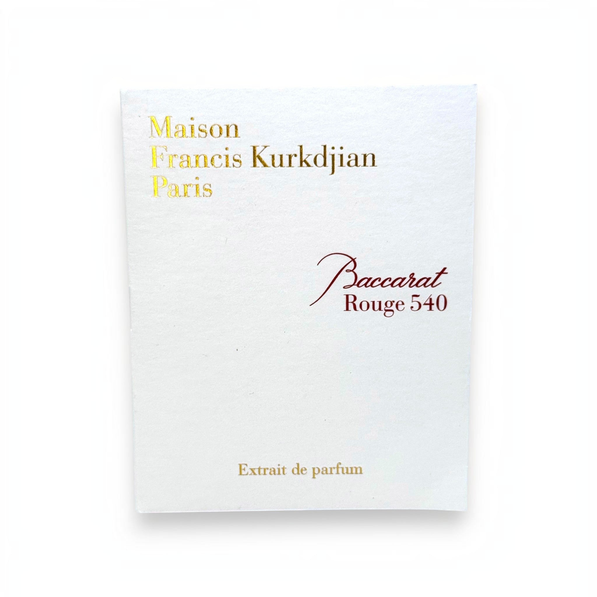 MFK Baccarat Rouge 540 Extrait genuine sample card