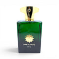 Amouage Epic Man source bottle — dark green flacon with gold cap