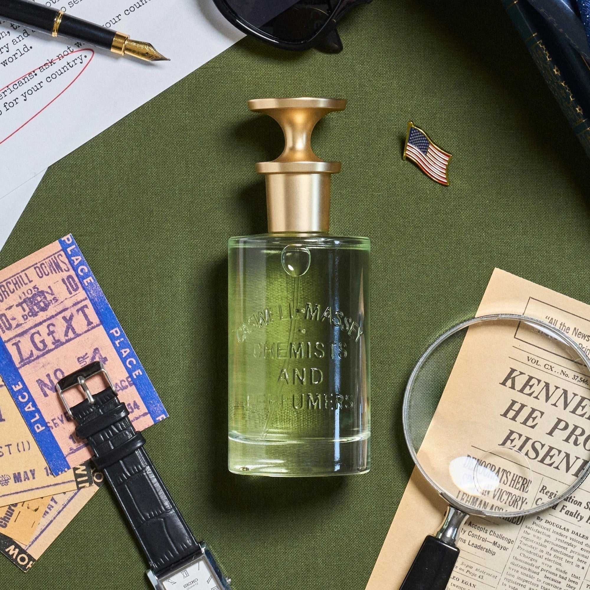 Jockey Club EDP — JFK nostalgia laydown shot