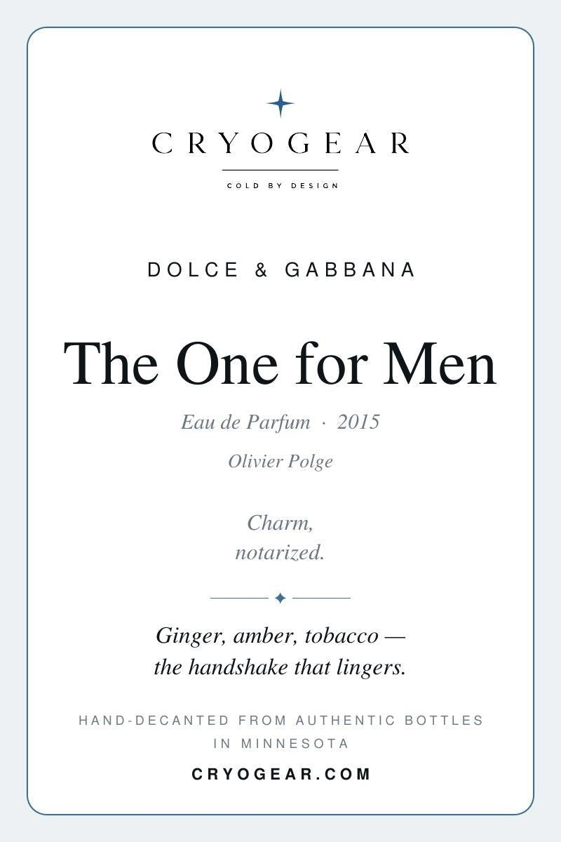 Cryogear scent card — The One for Men Eau de Parfum (front)