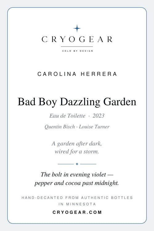 CryoGear scent card — Bad Boy Dazzling Garden, front