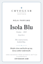 CryoGear scent card — Isola Blu, front