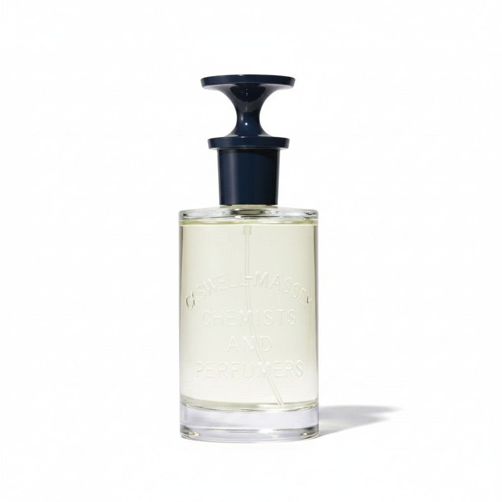 CRYOGEAR Caswell-Massey Heritage 2571 Eau de Parfum in a clear glass bottle with a dark blue stopper.