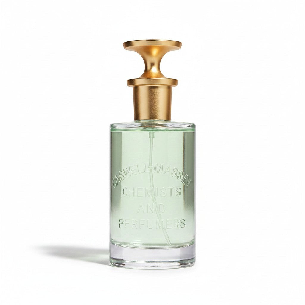 CRYOGEAR Caswell-Massey Heritage Jockey Club eau de parfum in a clear glass bottle with a gold stopper