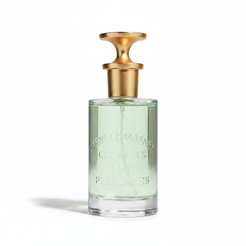CRYOGEAR Caswell-Massey Heritage Jockey Club eau de parfum in a clear glass bottle with a gold stopper