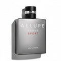 CRYOGEAR Chanel Allure Homme Sport Eau Extrême fragrance bottle in a sleek grey metallic finish on white background