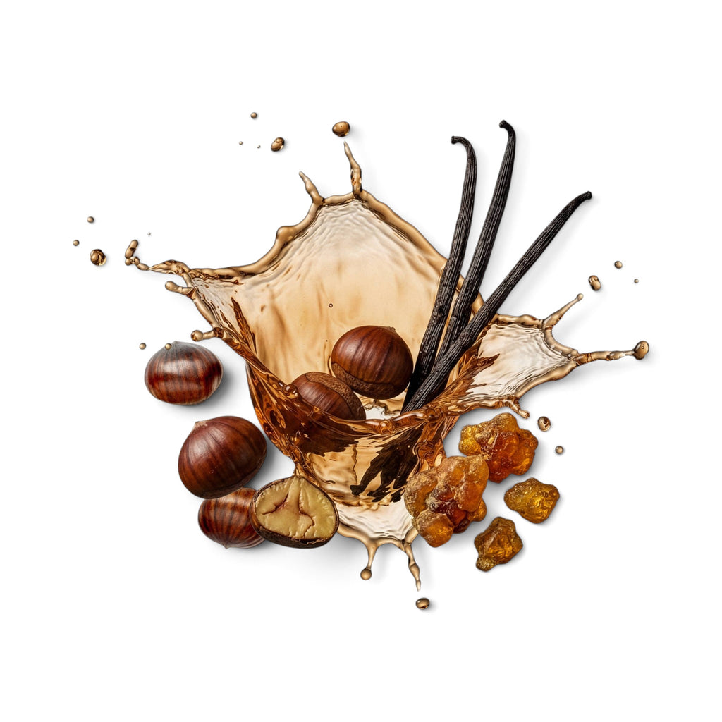 Distiller's Lounge fragrance notes — whiskey, chestnut, vanilla, labdanum