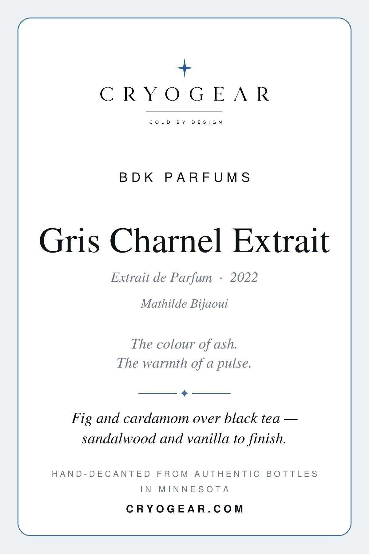 CRYOGEAR scent card for BDK Parfums Gris Charnel Extrait — front