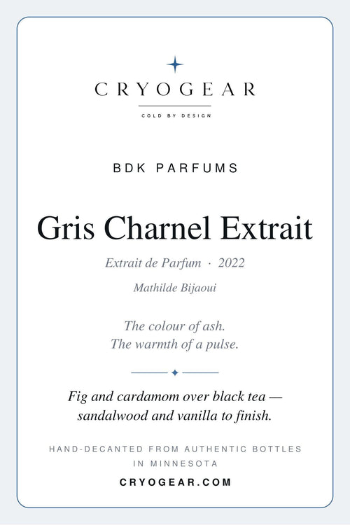 CRYOGEAR scent card for BDK Parfums Gris Charnel Extrait — front