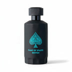 CRYOGEAR Jo Milano Game of Spades Boston 100ml fragrance in a matte black bottle with a teal spade logo.