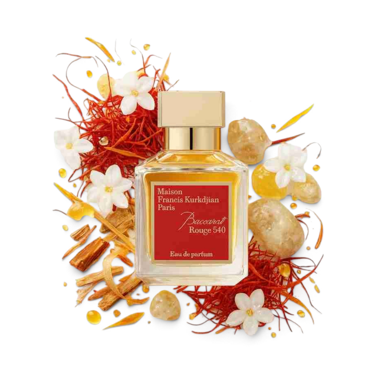 Baccarat Rouge 540 Eau de Parfum bottle with saffron, jasmine and ambergris