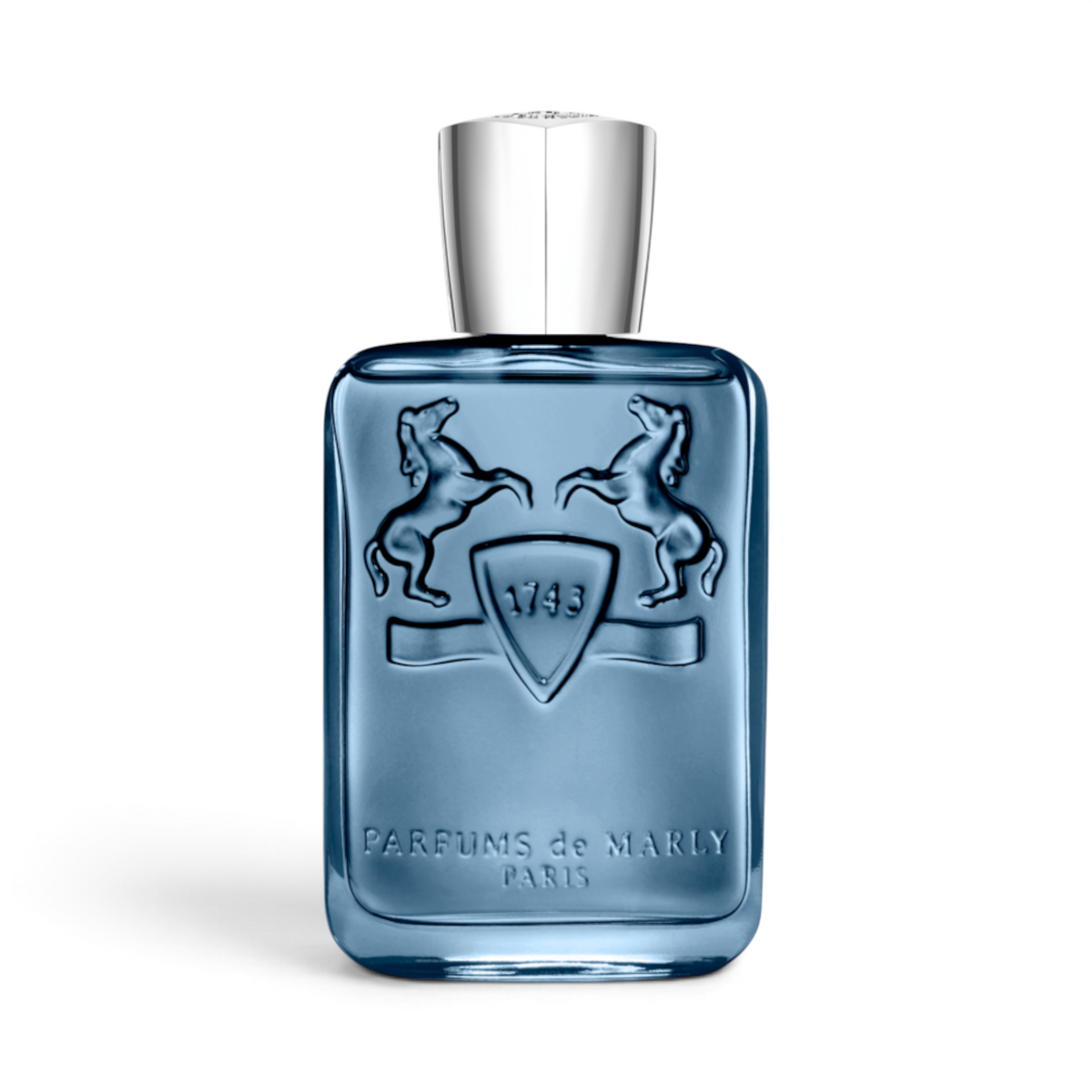 CRYOGEAR decant of Parfums de Marly Sedley Eau de Parfum in a blue glass bottle with a silver cap