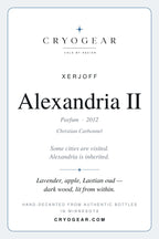 CryoGear scent card, Xerjoff Alexandria II Parfum, front