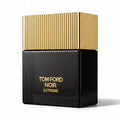 CRYOGEAR Tom Ford Noir Extreme fragrance bottle in a sleek black glass square design with a ribbed gold cap.