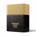 CRYOGEAR Tom Ford Noir Extreme fragrance bottle in a sleek black glass square design with a ribbed gold cap.