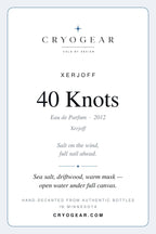 Cryogear scent card front — 40 Knots