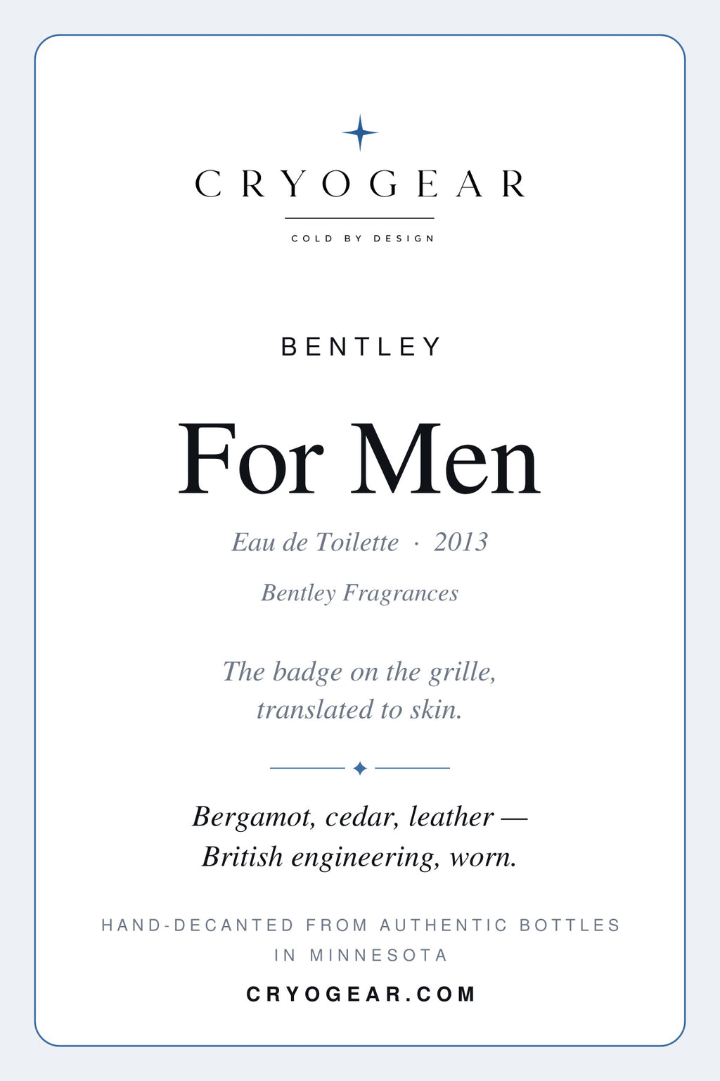 Bentley For Men Eau de Toilette · Decant