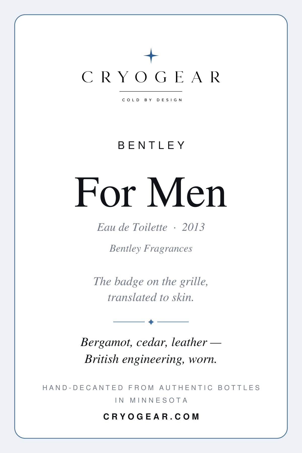Bentley For Men Eau de Toilette · Decant