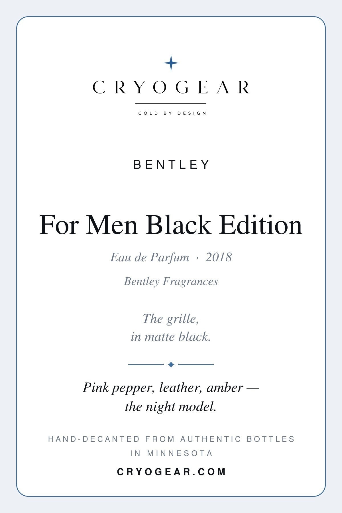 Bentley For Men Black Edition Eau de Parfum · Decant