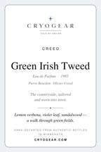 Cryogear scent card front — Green Irish Tweed