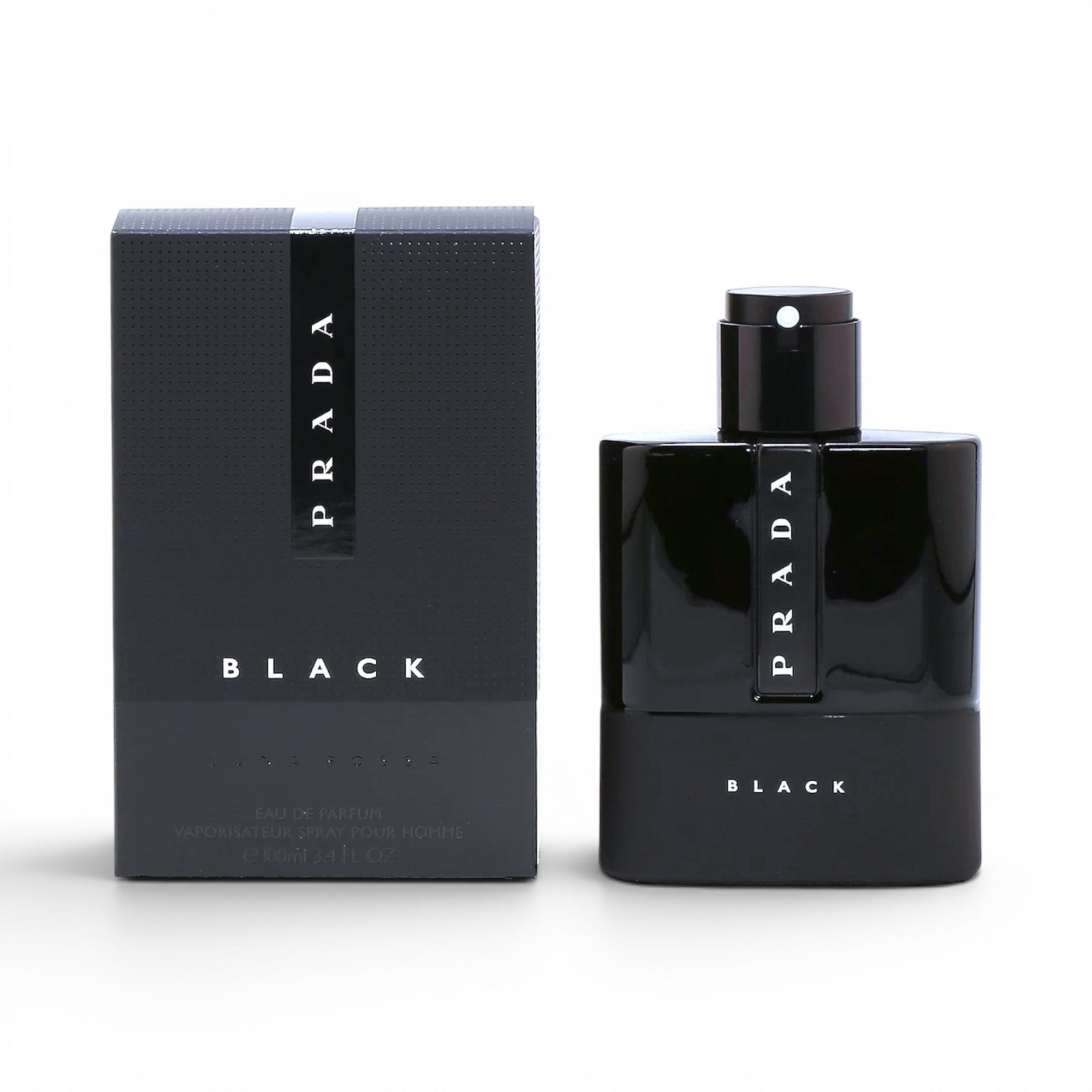 Prada Luna Rossa Black Eau de Parfum bottle with box