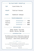 Cryogear scent card back — Green Irish Tweed