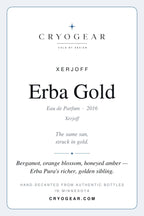 Cryogear scent card front — Erba Gold