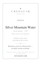 Cryogear scent card front — Silver Mountain Water