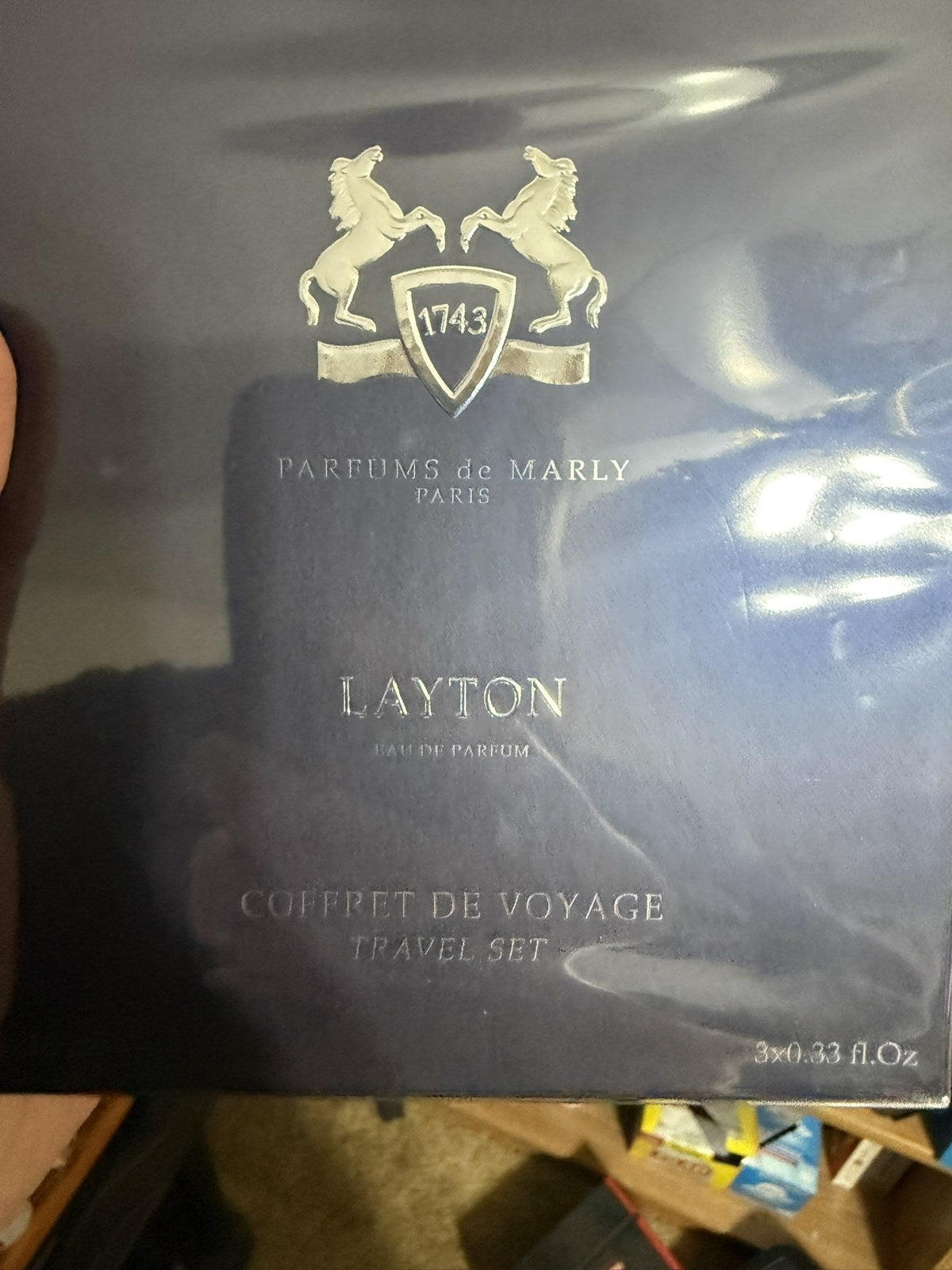 Parfums de Marly Layton Travel Set sealed box, front