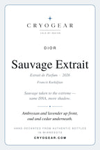 CryoGear scent card — Sauvage Extrait, front