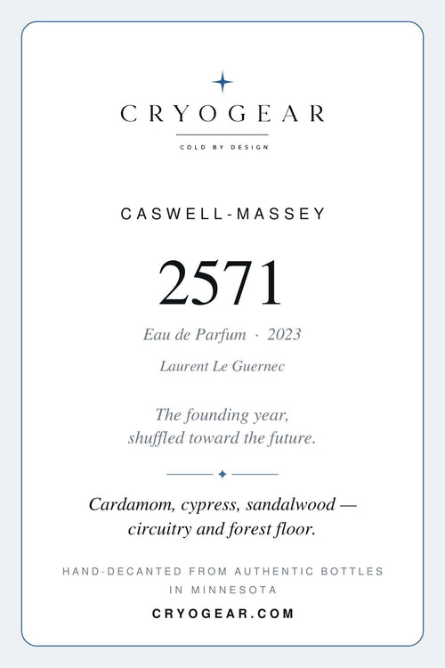 Caswell-Massey 2571 scent card — front