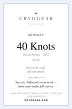 Cryogear scent card front — 40 Knots