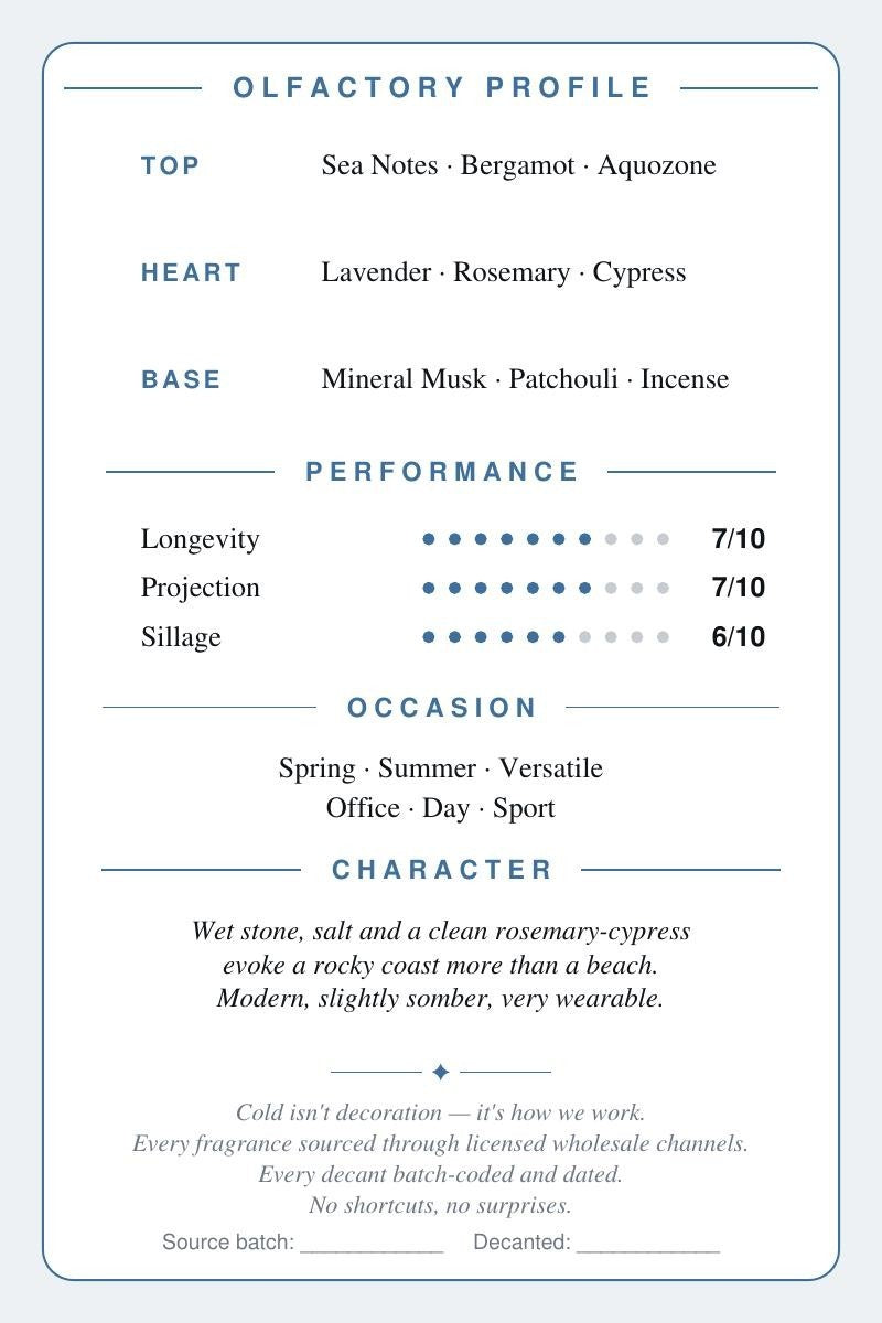 Giorgio Armani Acqua di Gio Profondo scent card — back