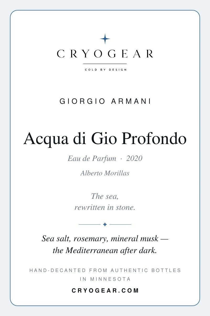 Giorgio Armani Acqua di Gio Profondo scent card — front