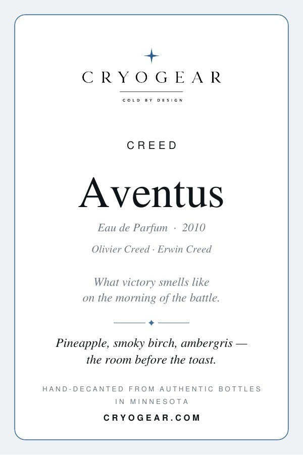 Creed Aventus scent card — front