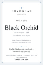 Cryogear scent card — Black Orchid (front)