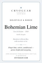 CryoGear scent card — Bohemian Lime (front)