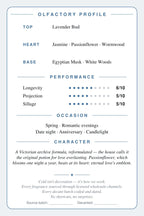 Caswell-Massey Elixir of Love scent card — olfactory profile