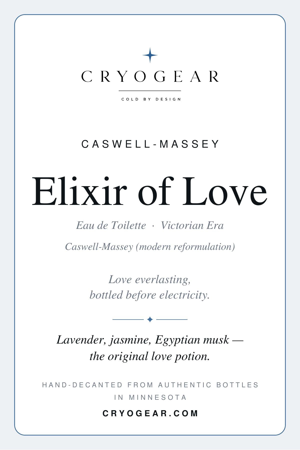 Caswell-Massey Elixir of Love scent card — front