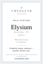 Cryogear scent card — Elysium Pour Homme (front)