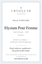 Cryogear scent card — Elysium Pour Femme (front)