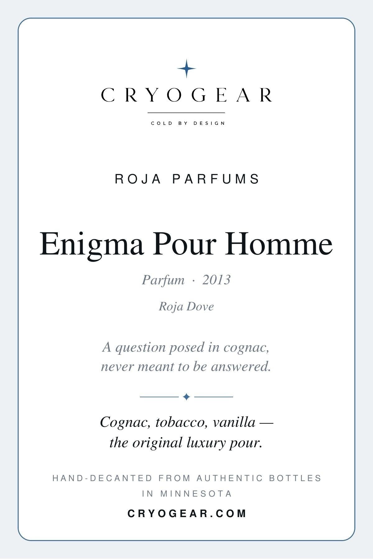 Roja Parfums Enigma pour Homme scent card — front