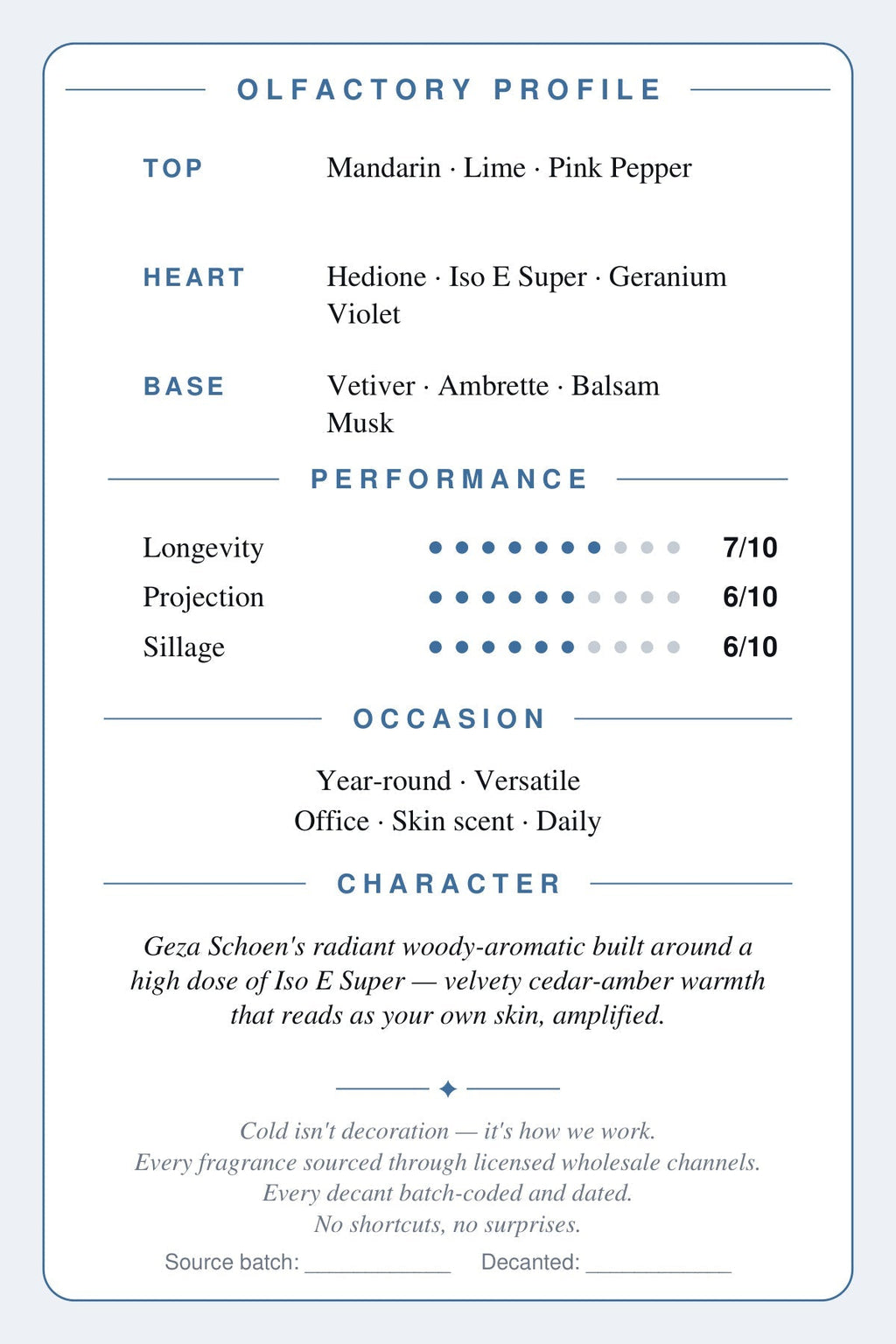 Cryogear scent card back — Escentric 02