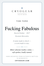 Cryogear scent card — Fucking Fabulous (front)